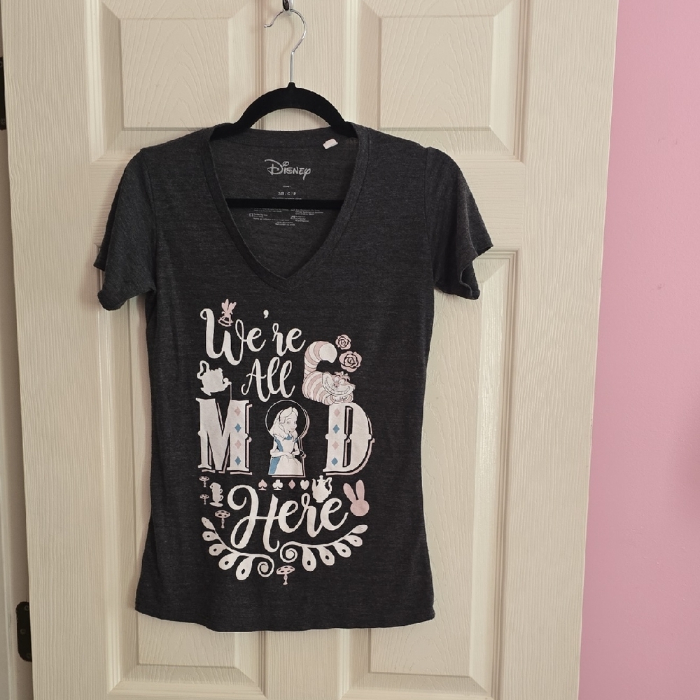 Disney‎ Women's Charcoal Tee - We're All Mad Here
